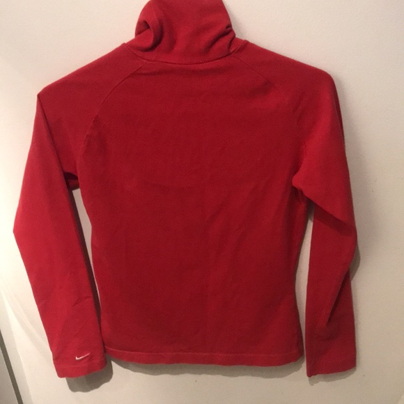 Stellar Cardinal Red Nike Stretchy Cotton Turtleneck 90/10 Cotton Spandex SZ M - Picture 8 of 8